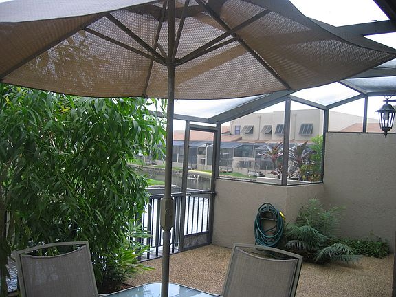 Rear Patio overlooking widest part of canal