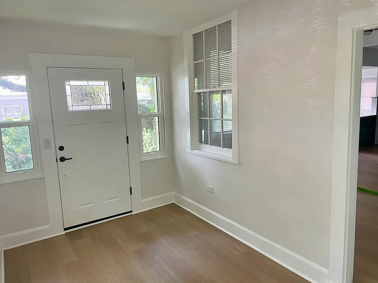 Front door from inside the bonus room.