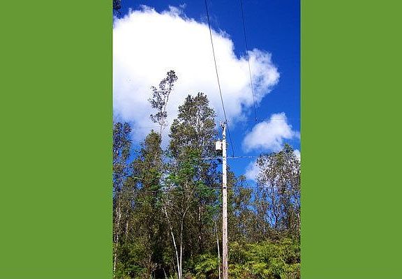 Power pole #18, left hand border of lot 484.