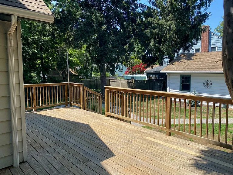 Deck into back yard