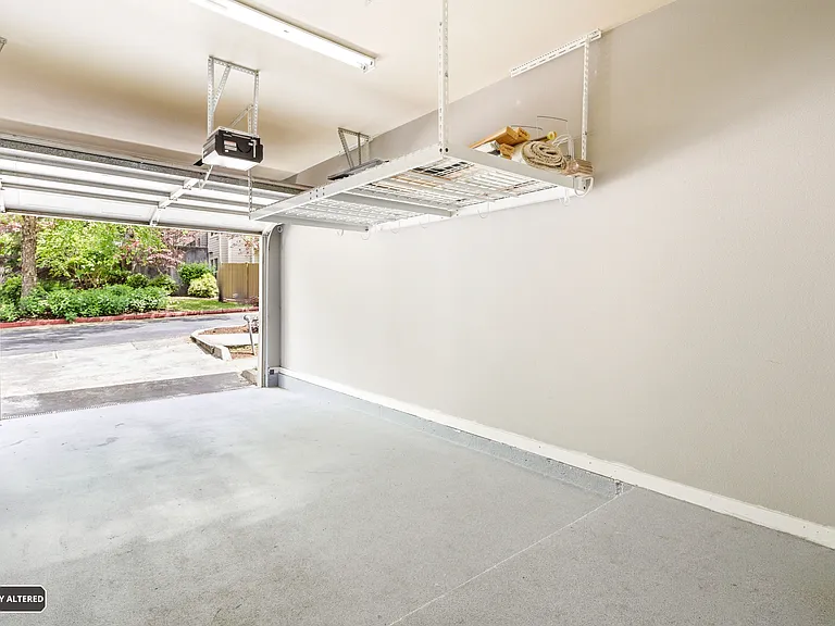 1 Car attached garage with ceiling racks