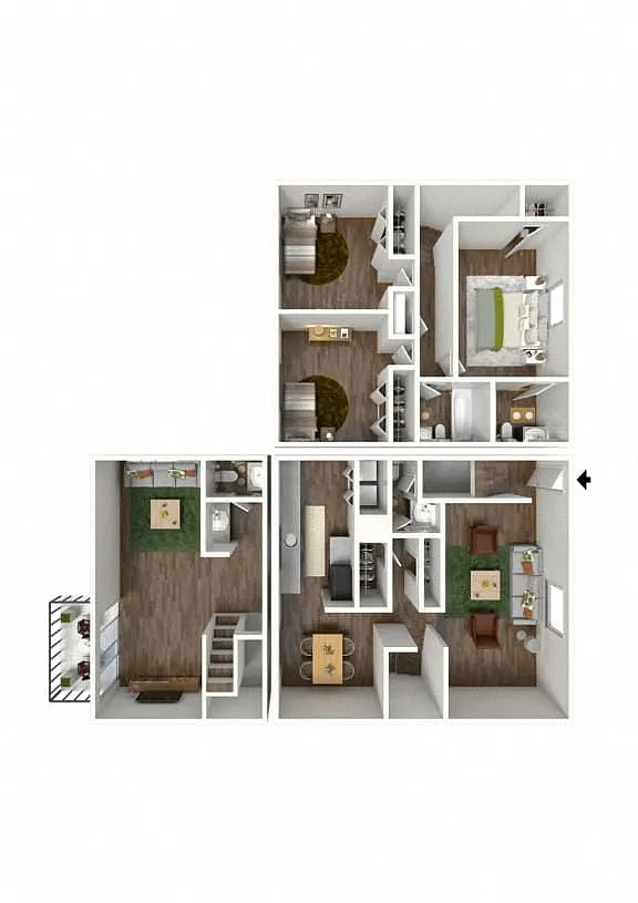 Floor plan The Elm + Den Townhome
