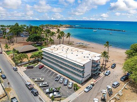 Aerial view of Pokai Bay Cabanas
