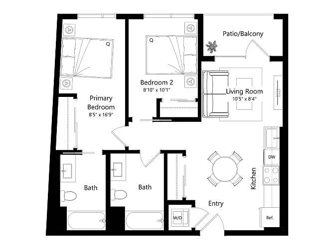 Floor plan 1650-Lincoln_2D