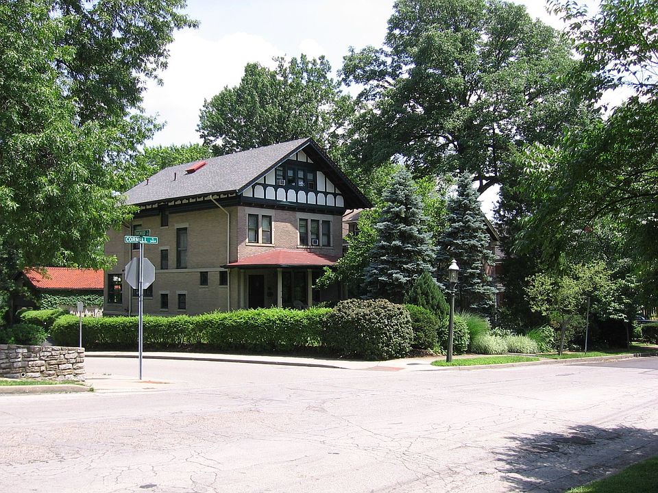 view from corner of cornell and evanswood