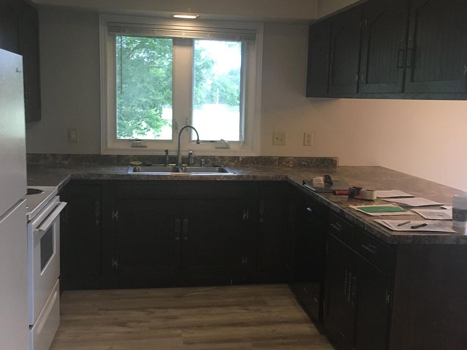 Window by sink provides natural light