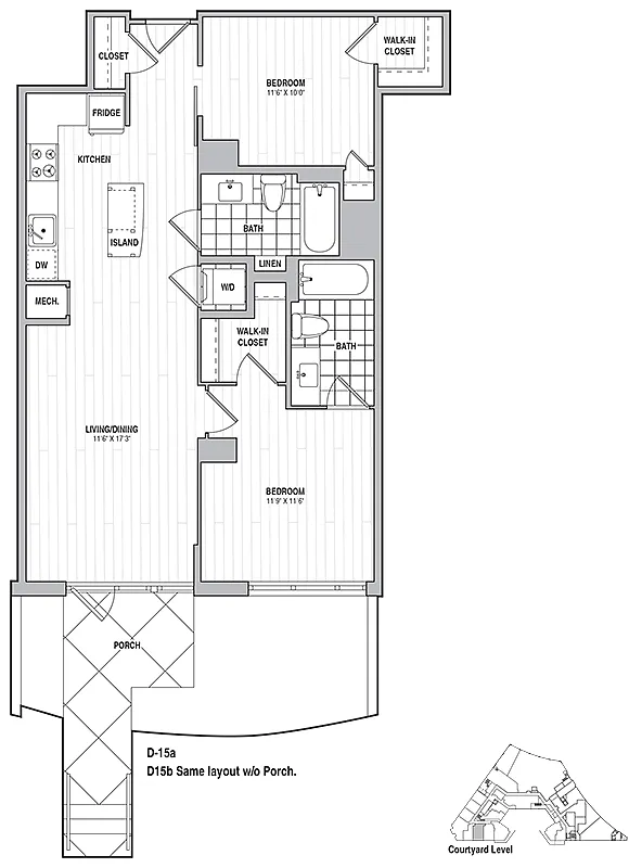 Floor plan 2 Bed 2 Bath 944
