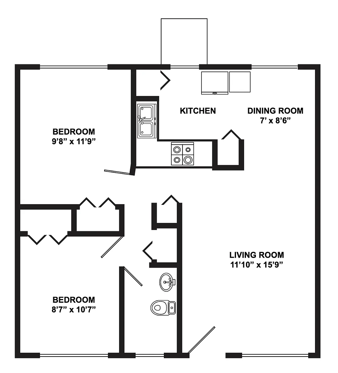 Floor plan Two Bedroom A