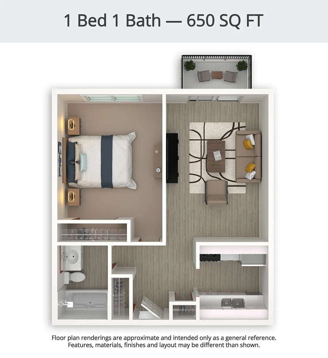 Floor plan 1 Bed/1 Bath