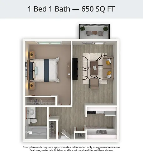 Floor plan 1 Bed/1 Bath