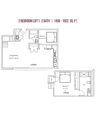 Floor plan 2 Bedroom Loft
