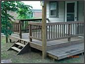 Large deck on the back of house