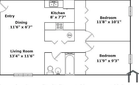 2 bed, 990 sqft, $910 — Photo 2