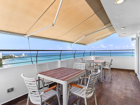 Terrace overlooking the ocean