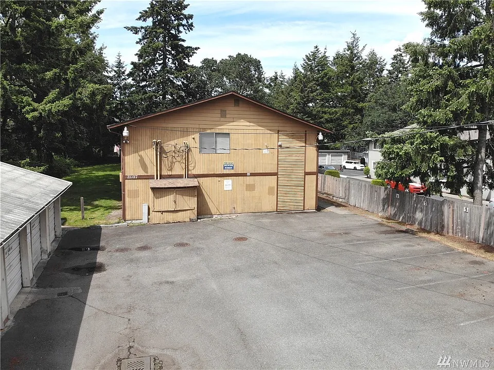 Large lot for parking. 