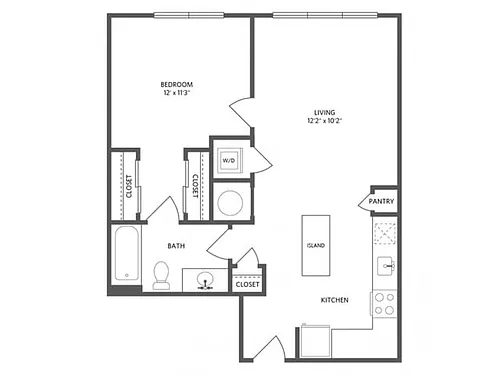 Floor plan A17 - One Bedroom