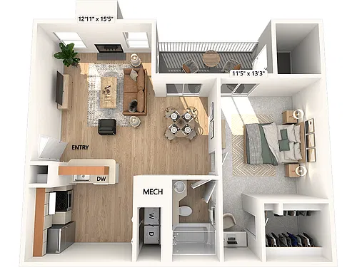 Floor plan A4-879sf-Renovated-I