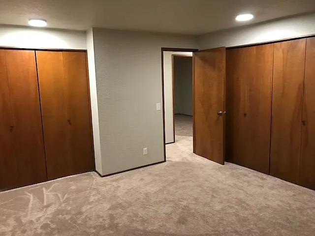 primary bedroom with two closets
