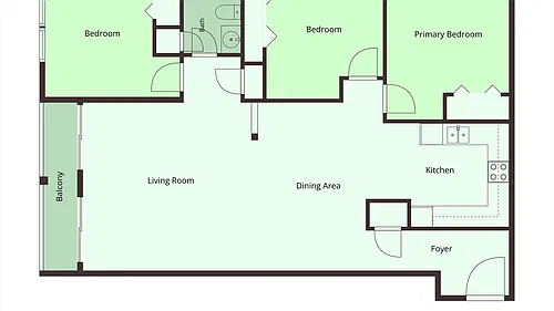Floor plan Three Bedroom