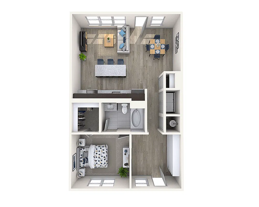 Floor plan One Bedroom A1M