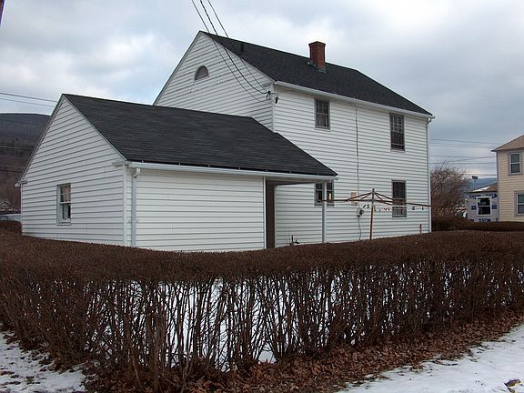 rear of home and hedges
