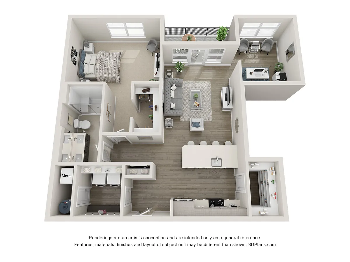 Floor plan Harmony - One bedroom + Den