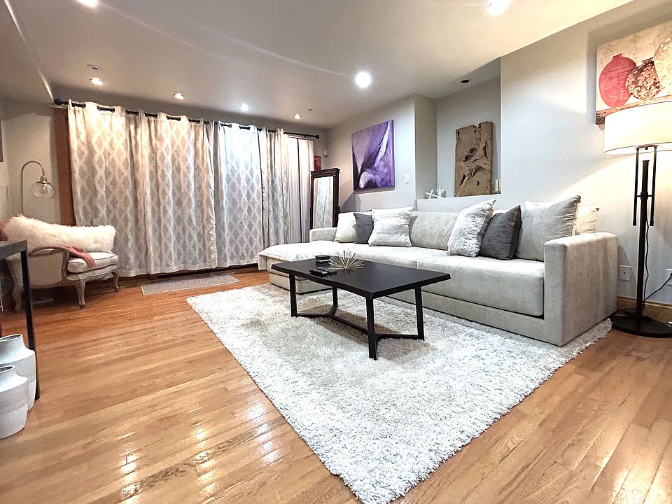 Living room with new beautiful glass sliding door