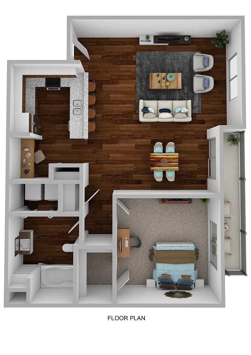 Floor plan 1 Bedroom 1 Bathroom