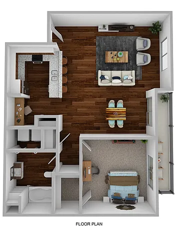 Floor plan 1 Bedroom 1 Bathroom