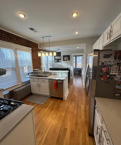 Kitchen. Beautiful exposed brick