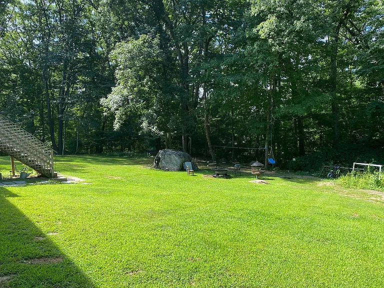 Common area behind building
