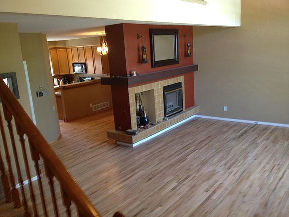1st floor with double sided gas fireplace, and hardwood floors