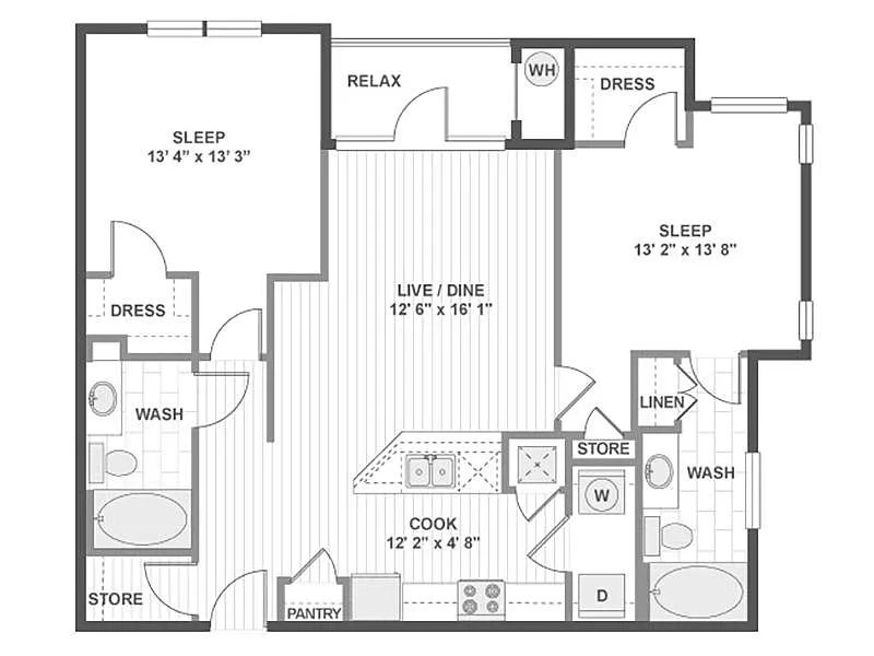 Floor plan 2X2-1103