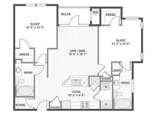 Floor plan 2X2-1103