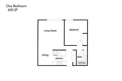 Floor plan One Bedroom - Tax Credit