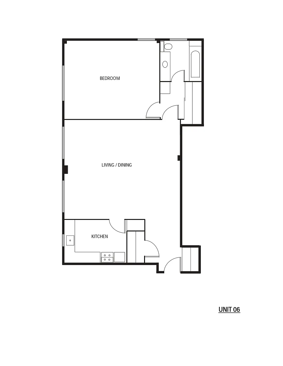 Floor plan One Bedroom 06 and 11