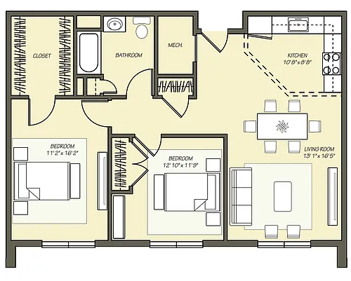 Floor plan 2 BEDROOM