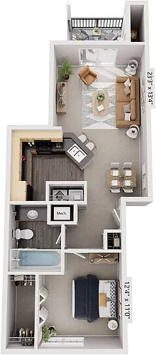 Floor plan One Bedroom