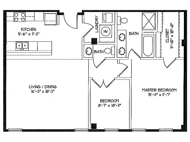 Floor plan 1 Bedroom