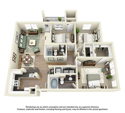 Floor plan 3 Bed 2 Bath