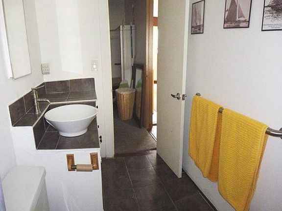 Restroom sink to closet