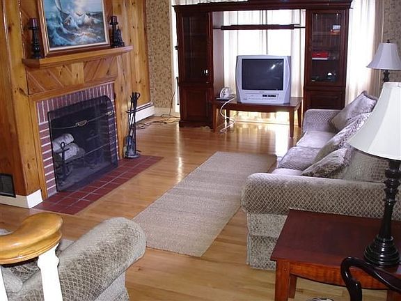 Living room with fireplace