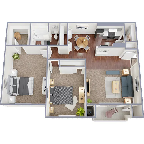 Floor plan 2 Bed 1 Bath