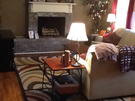 Living room with gas logs