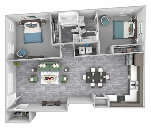 Floor plan 2Bed/2Bath