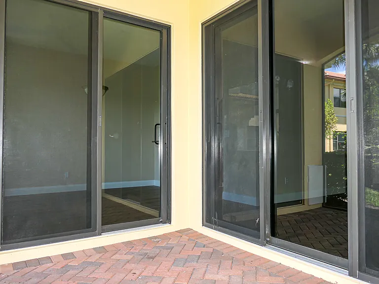 Two sliding glass door options to access the patio providing options for outdoor furniture layout.