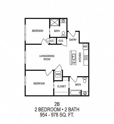 Floor plan Two Bedroom (B - Floor Plan Varies)