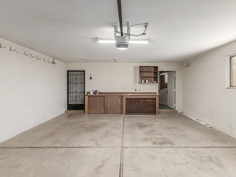 Extended 2 car garage with shop