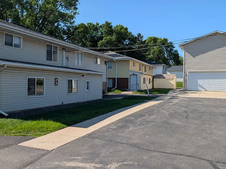 Rear view of apartment buildings