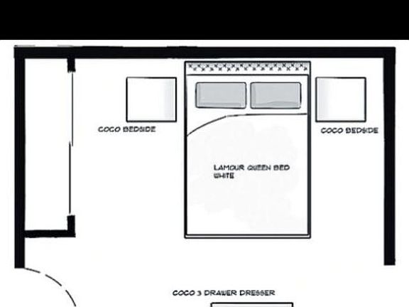 10 ft X 14 ft room has fresh paint and carpet. Room is furni